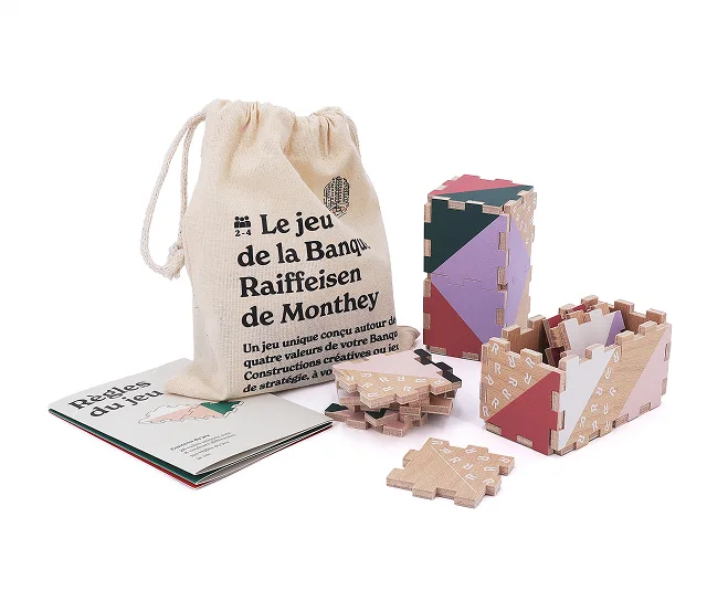 Holz-Geschenkset mit Stoffbeutel und kleiner Box